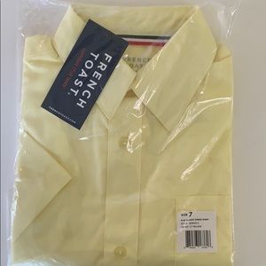 Kids Short Sleeve Yellow Button Down